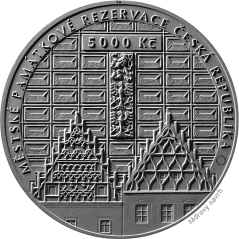 5000 Kč zlatá mince MPR Tábor, líc - sádrový návrh, 2025 5000 Kč zlatá mince MPR Tábor, líc - sádrový návrh, 2025