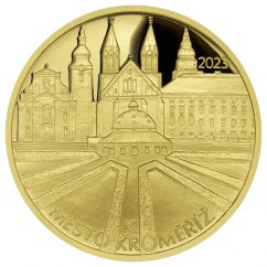Zlatá pamětní mince Kroměříž - rub - proof
