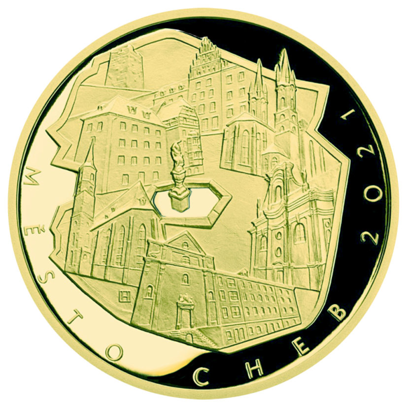 5000 Kč zlatá mince MPR Cheb, rub, proof, 2021