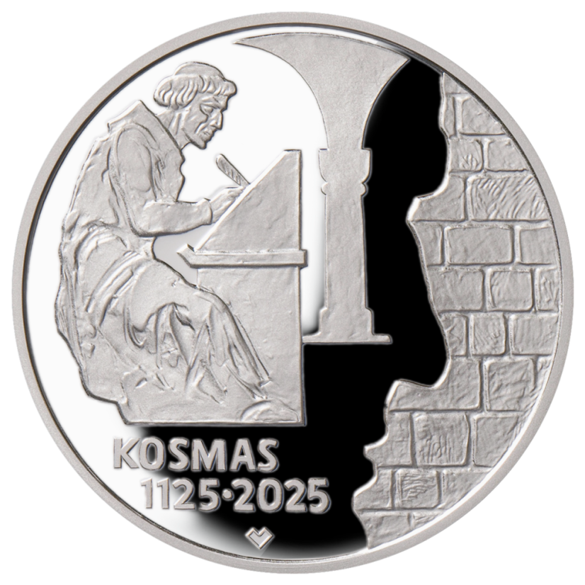 Kronikář Kosmas 900. výročí úmrtí, 200 Kč, rub - proof, 2025