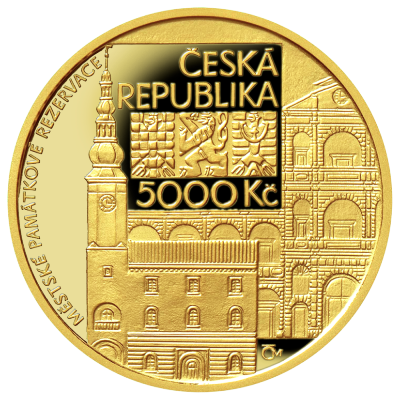 5000 Kč zlatá mince MPR Moravská Třebová, líc, proof, 2024