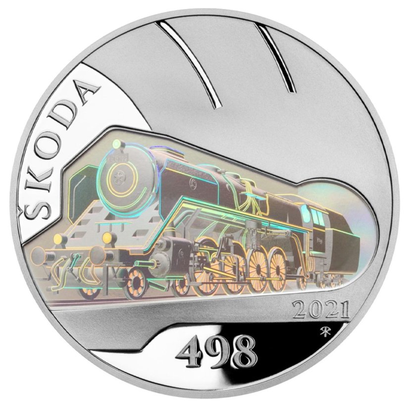 500 Kč Lokomotiva Škoda 498 Albatros, rub - proof, 2021