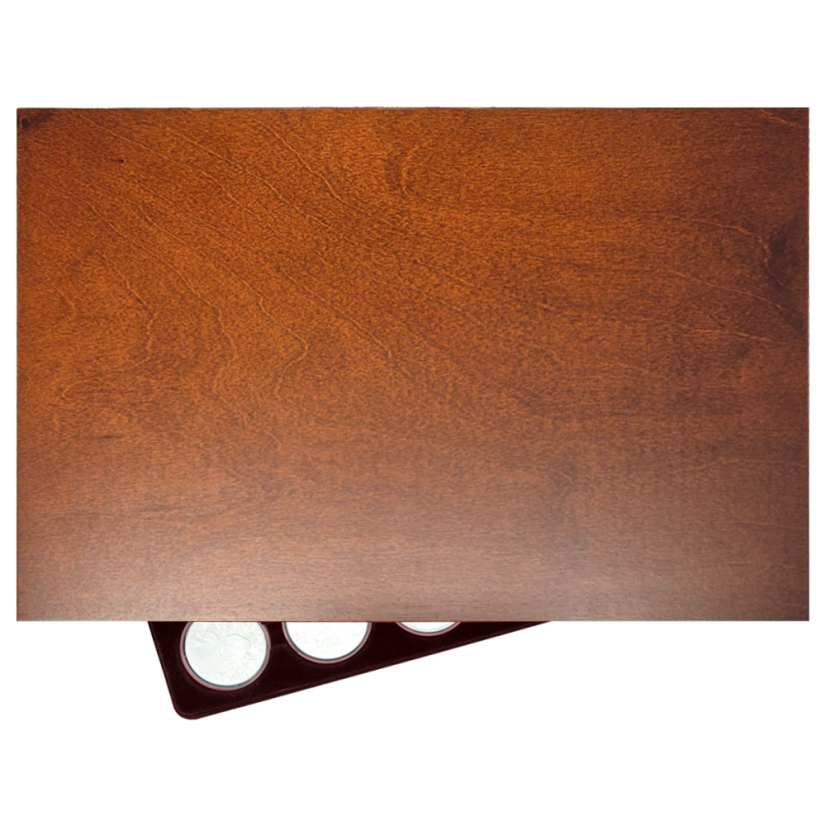 Luxusní dřevěná kazeta na stříbrné mince ČNB od roku 1993 černá plata