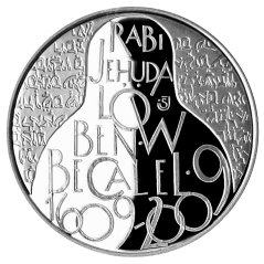 Rabi Jehuda Löw - 400. výročí úmrtí , proof - rub - emise ČNB 2009