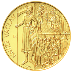 Mimořádná zlatá mince 10000 Kč Začátek vlády knížete Václava - rubová strana ČNB 2025 Mimořádná zlatá mince 10000 Kč Začátek vlády knížete Václava - rubová strana ČNB 2025