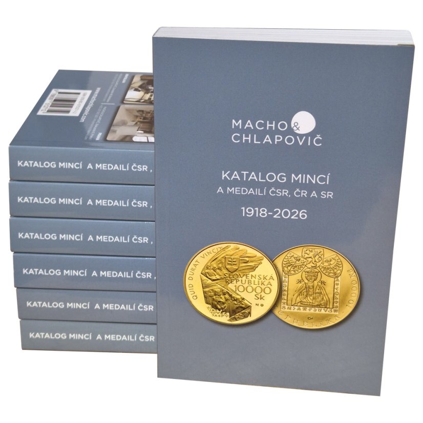 Katalog mincí a medailí ČSR, ČR a SR 1918-2026, vydavatel Macho & Chlapovič