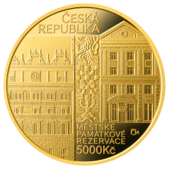 Zlatá mince 5000 Kč Městská památková rezervace Plzeň 2026 proof