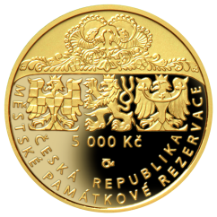 5000 Kč zlatá mince MPR Štramberk, líc, proof, 2025