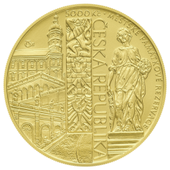 5000 Kč zlatá mince MPR Mikulov, líc - standard, 2022 5000 Kč zlatá mince MPR Mikulov, líc - standard, 2022