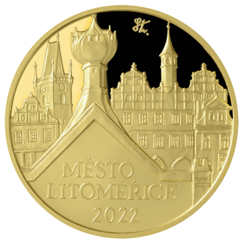 5000 Kč zlatá mince MPR Litoměřice, rub, proof, 2022
