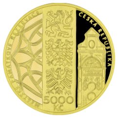 5000 Kč zlatá mince MPR Olomouc, líc - proof, 2024