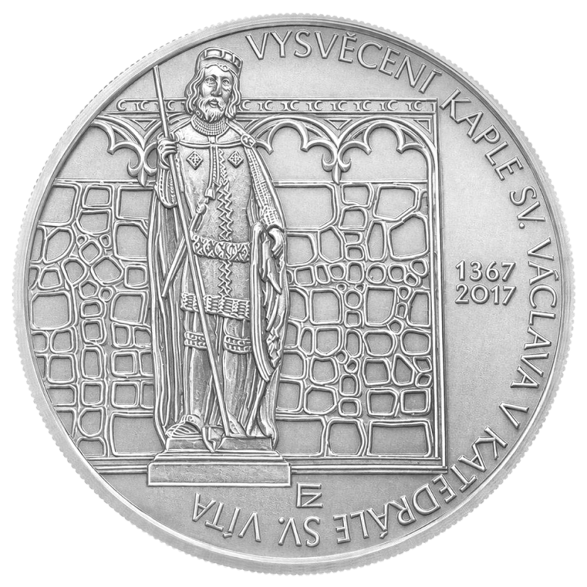 Vysvěcení kaple sv. Václava v katedrále sv. Víta, 650. výročí, 200 Kč, rubová strana, ČNB 2017, standard