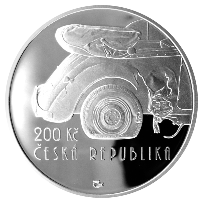 Operace Anthropoid 75. výročí, 200 Kč, ČNB 2017, lícní strana, proof